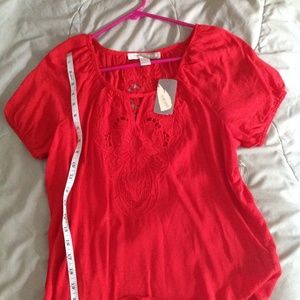 Forever21 Red lace detail top- NWT
